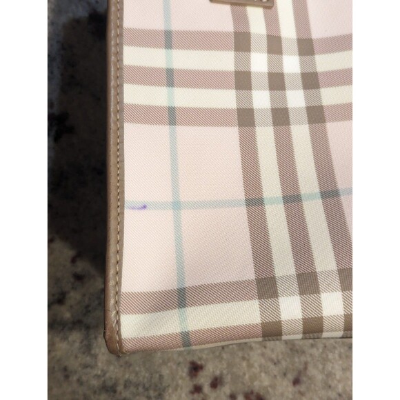 Burberry Pink Nova Check PVC Canvas Tote Y2K Vintage - Picture 8 of 12